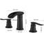 8 po Robinet pour salle de bain à 2 poignées Waterfall avec drain escamotable noir mat-110222566