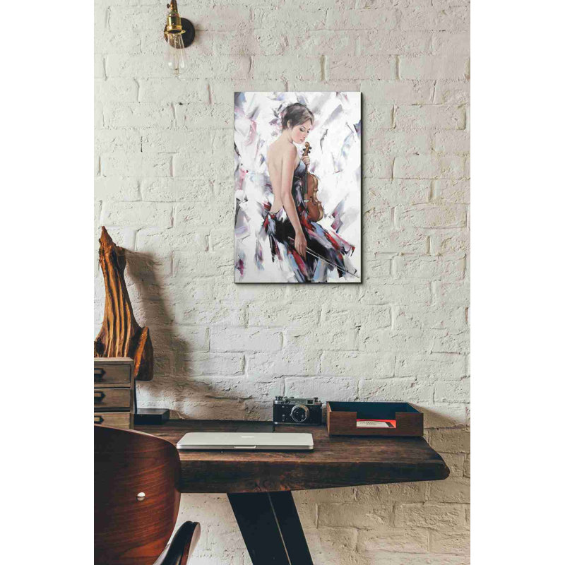 «Violinist» par Alexander Gunin, art mural sur toile, H 18 po x l 12 po x P 0,75 po
