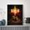 Art encadré noir «The King's Love of Exclusive Lions Under the Starry Sky», art mural de style rétro