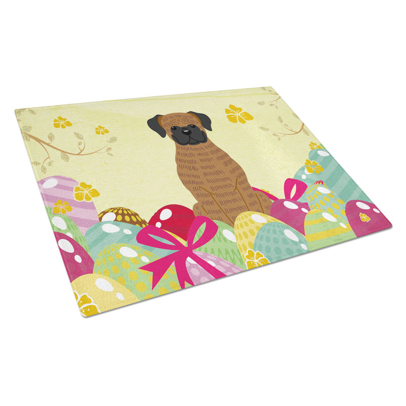 The Holiday Aisle Saroyan Glass Boxer Cooper Cutting Board, Brindle
