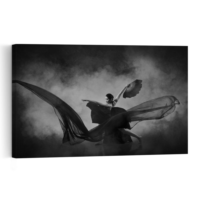 Belle danse de l'éventail - Affiche murale classique, dramatique et élégante, H 40 po x l 60 po