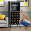Westfield 20 Bottle Solid Wood Floor Wine Bottle & Glass Rack-1485607768