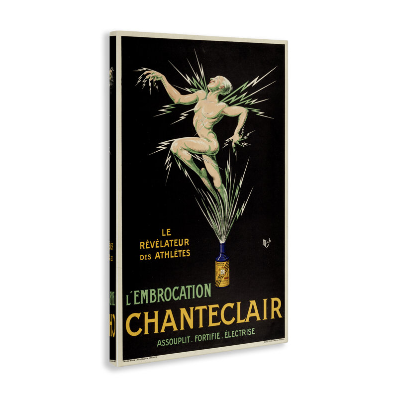 Toile rétro Chanteclair, design par Marcus Jules, H 24 po x l 16 po