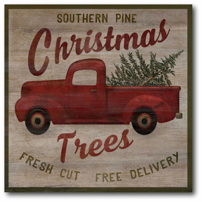 « pick up truck trees », reproduction d’impression sur toile