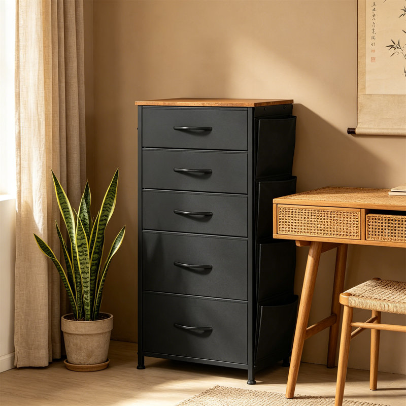 Metal Rectangle Accent Cabinet, Black