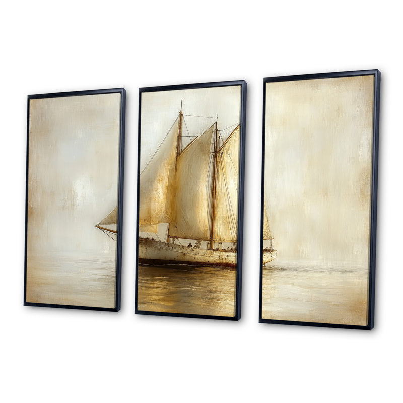 Ensemble de décorations murales bateau à voile blanc Aegean Greek Trireme, H 28 po x l 36 po x P 1 po