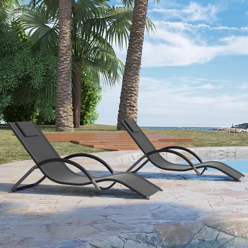 Outdoor Lounge Chair, Black