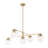 5-Light Ribbed Glass Modern Linear Chandelier