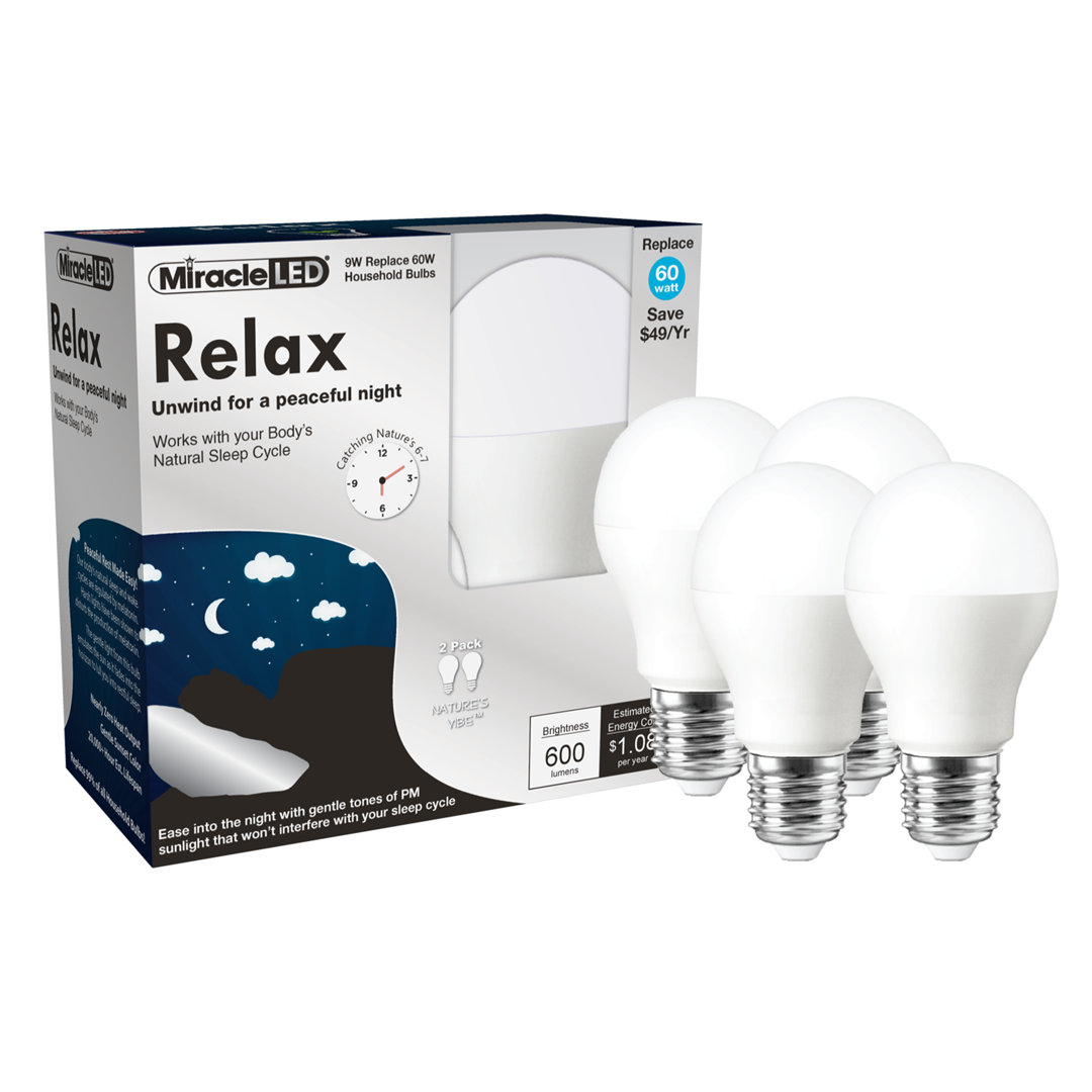 60 Watt Equivalent A19 E26/Medium (Standard) 2000K LED Bulb (Set of 4) Miracle LED
