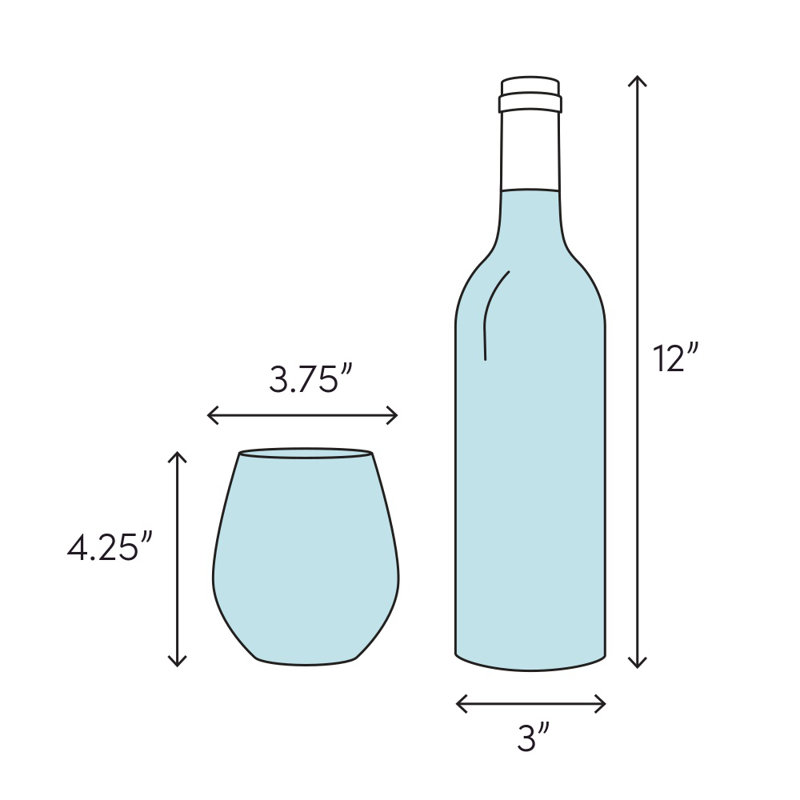 Ice Handmade Crystal Stemless Wine Glass, Clear