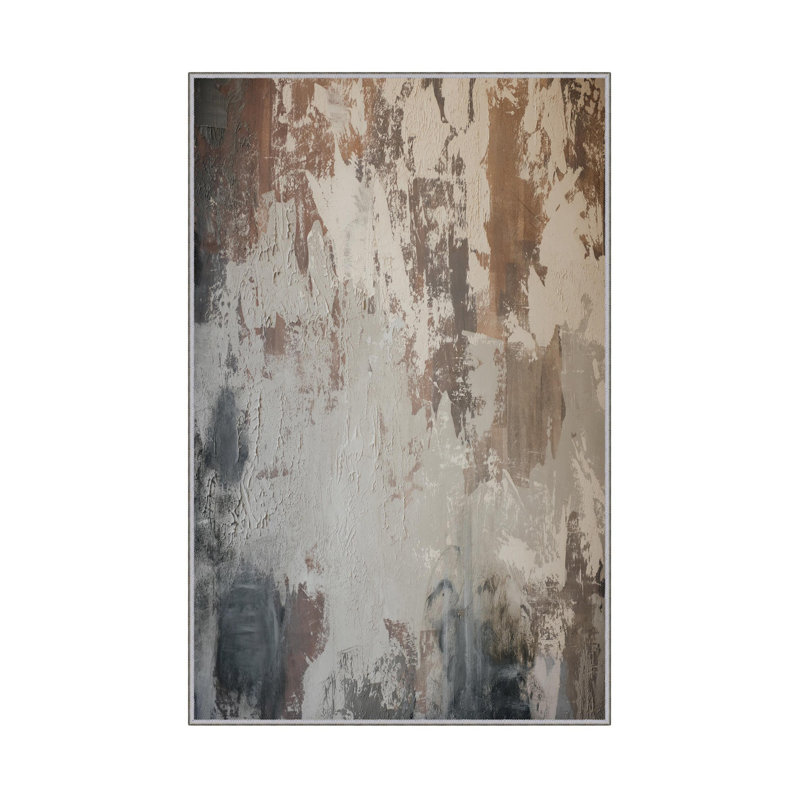 Luxurious Woven Carpet 5.2 x 7.5 ft, 100% Polyester, 0.4 in Pile Height | Antibacterial, Non-Slip PVC Dot Underside, Machine Washable | Elegant 3D Digital Print Design, Perfect for Living Room & Bedroom Décor
