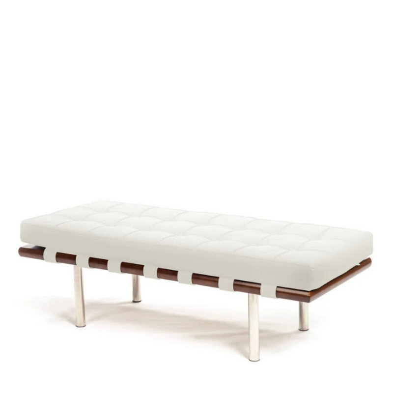 Banc recouverts de tissu d'ameublement, Blanc