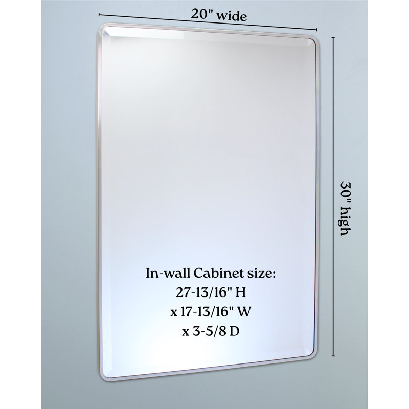 Pharmacie de salle de bain Austin Farmhouse, H 30 po x l 20 po x P 5,5 po, Nickel brossé