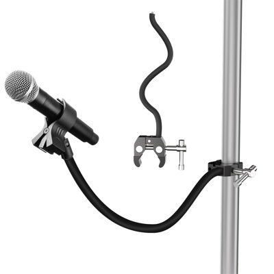 Support pour microphone à col-de-cygne, pince micro micro à bras réglable en forme de crabe de 19,69 po, fixation 3/8 po -16 à 5/8 po -27, compatible avec Shure / Fifine / AT2020 / Pyle / Blue Snowball / Razer