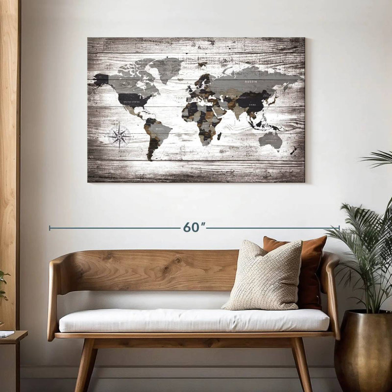 Carte du monde Keiri XXXII, H 30 po x l 45 po