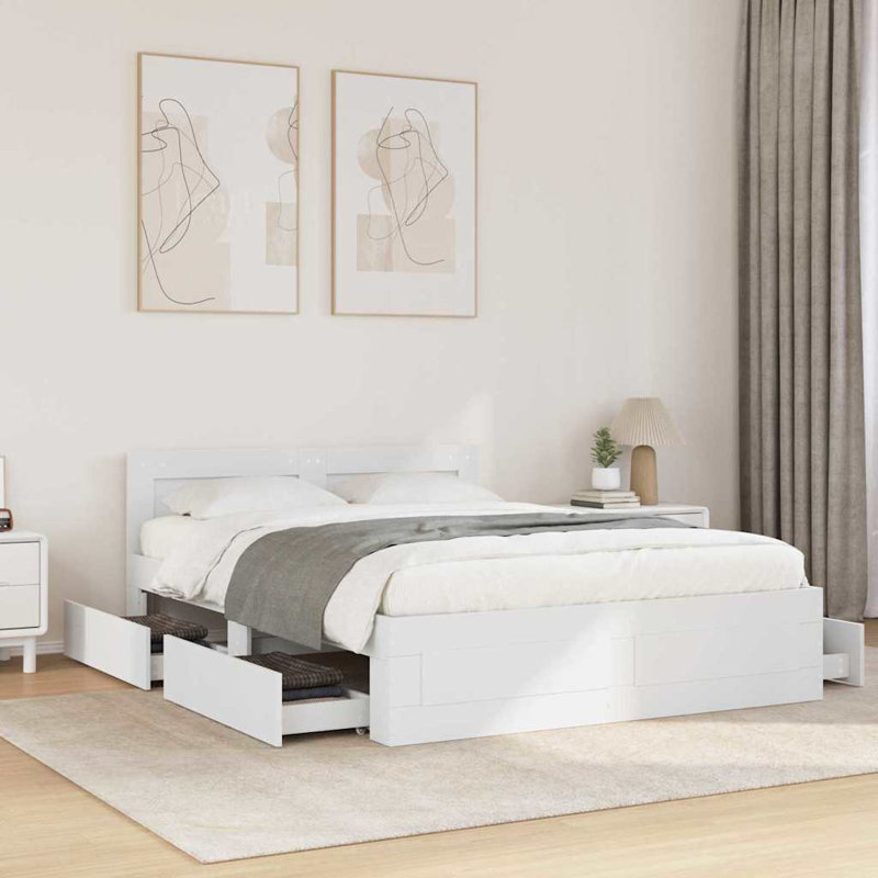 Bed, Double (4'6), White