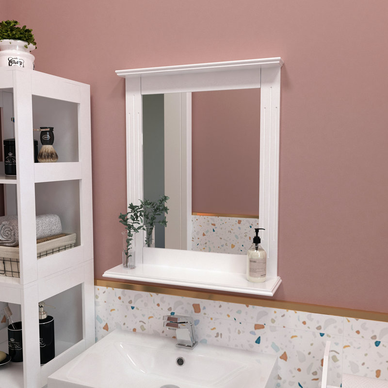 Emmerlyn Flat Mirror with Shelves