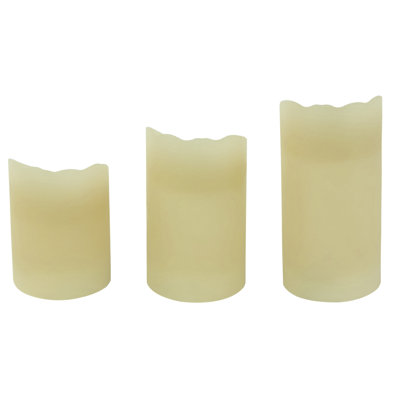 Bougies colonne sans flamme à DEL crème