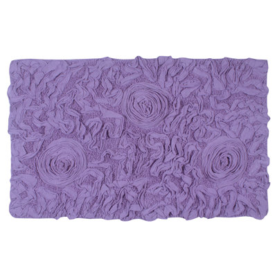 Schoenberger Floral Design Cotton Bath Rug