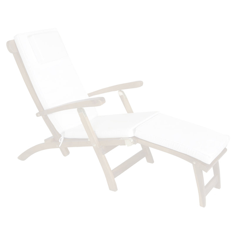 Java Teak Outdoor 2'' Chaise Lounge Seat / Back Cushion, White