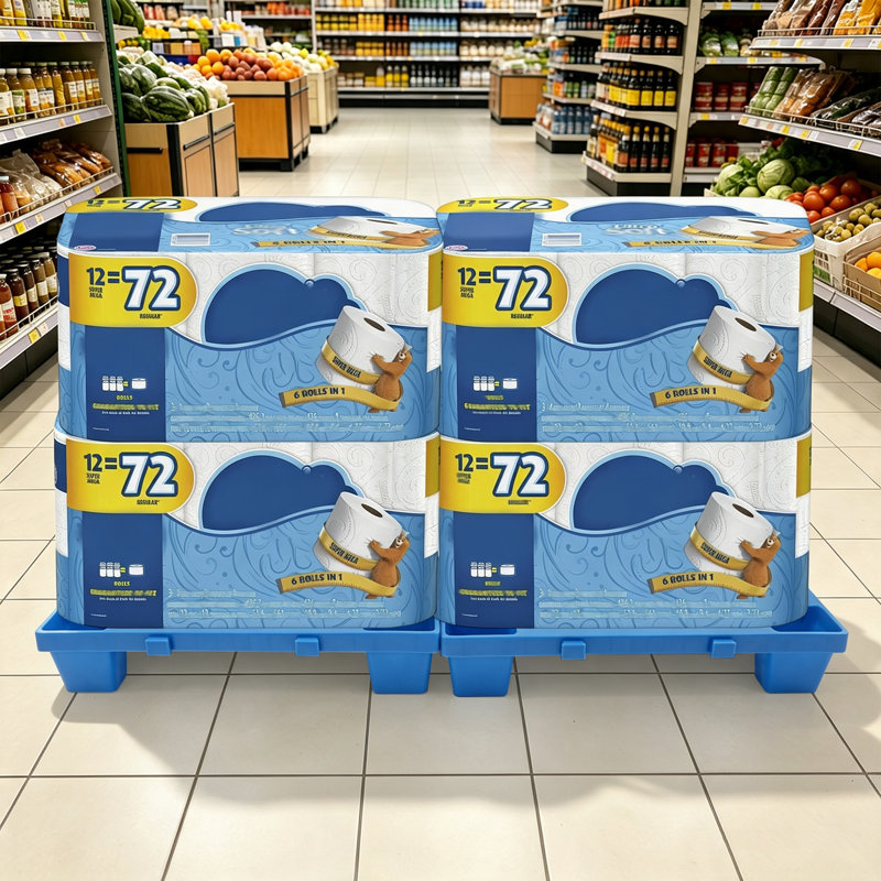 4Pcs Pallets, Moisture-Proof Floor Pallet, Breathable Grid Pallets