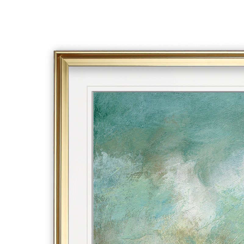 " Cloudscape I " Painting Print, 16" H x 16" W x 1.5" D, Gold Framed