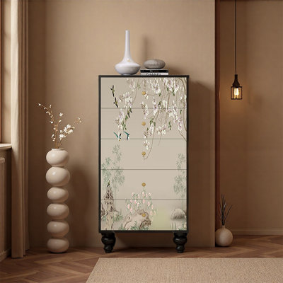 Ash Wood Frame Drawer Storage Cabinet