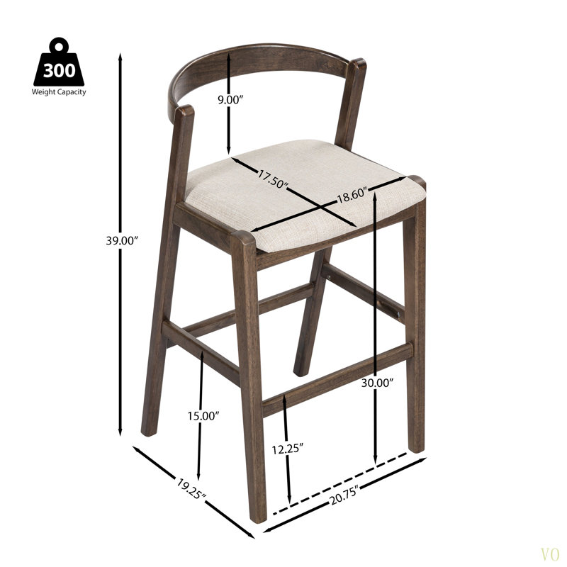 Ensemble de 2 tabourets de bar Balembour, Marron foncé