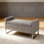 Repose-pieds avec rangement, banc de hall d'entrée rembourré pour chambre à coucher et salon, banc de bout de lit avec base en métal. Style moderne