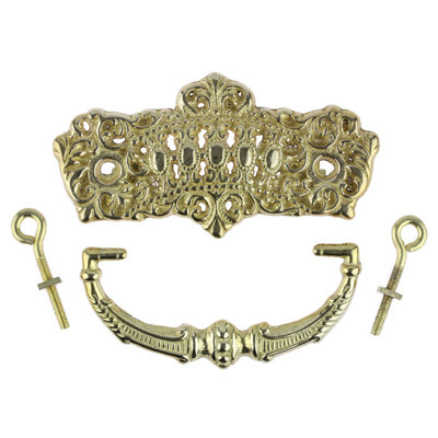 (Paquet de 5) Poignée couronnée victorienne de 3 pouces et couronne de bijoux en laiton massif