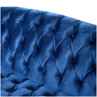 3-Seat Sofa With Curved Wooden Legs