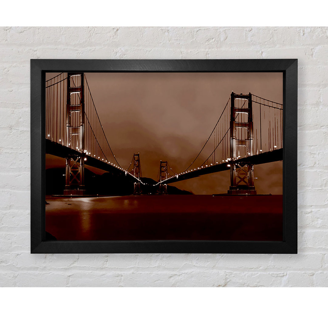 Golden Gate Bridge Zwillinge Braun - Einzelner Bilderrahmen Kunstdrucke