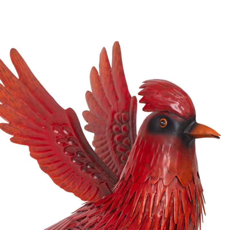 Statue de cardinal volant en métal