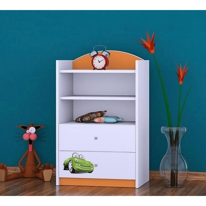 Celia 96cm H X 60cm W Transportation Kids Cube, Orange