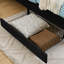 Lit réglable en velours pleine grandeur, noir, avec 2 tiroirs de rangement pour les options de chambre à coucher avec tiroirs à cadre plateforme de style minimaliste moderne-605263325