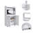 Kitchen Cart Totti, Double Door Cabinet, One Open Shelf, Two Interior Shelves