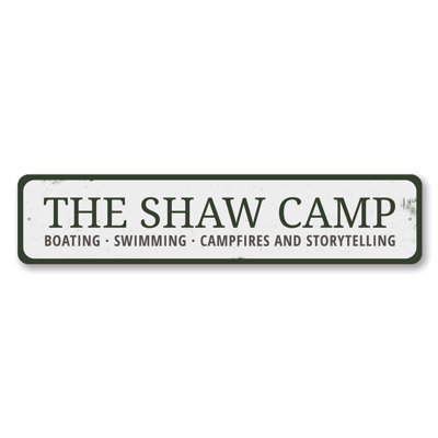 Camp Last Name Aluminum Sign