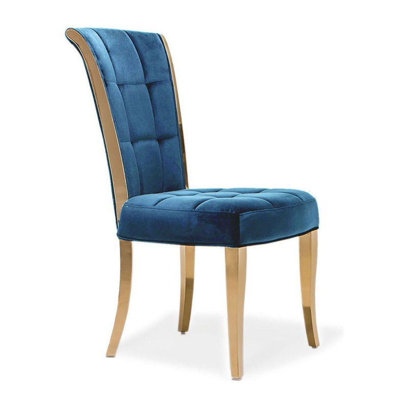 Fauteuil d'appoint en velours, Bleu foncé
