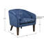 Chaise d'appoint Mid-Century, velours bleu doux, chaise à dossier arrondi avec velours