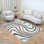 Moodi Modern Shaggy Area Rug Abstract Wavy Line Design