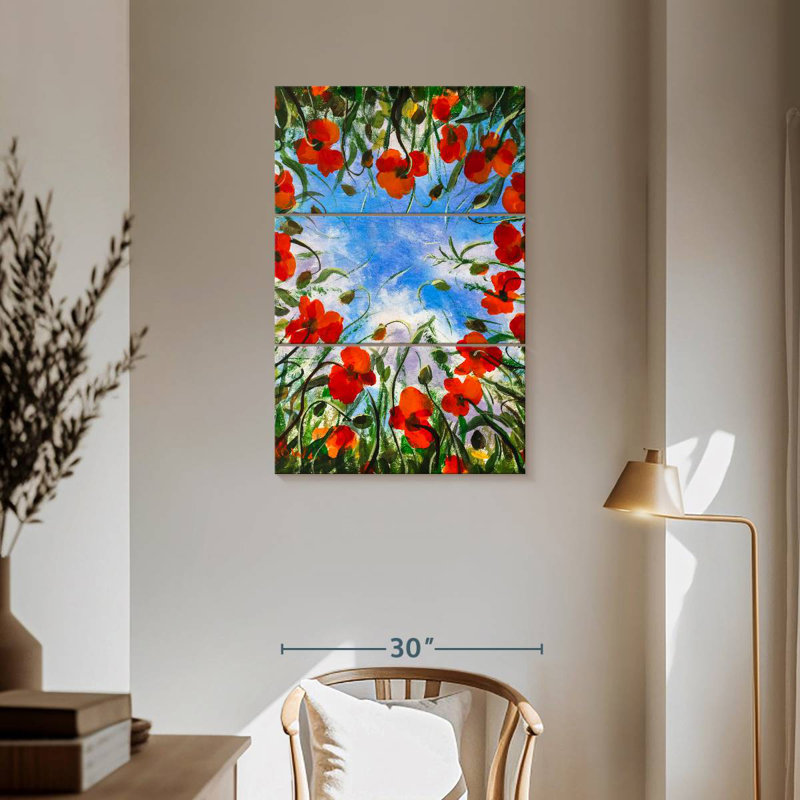 Harnek Springtime Red Poppies, 57" H x 36" W