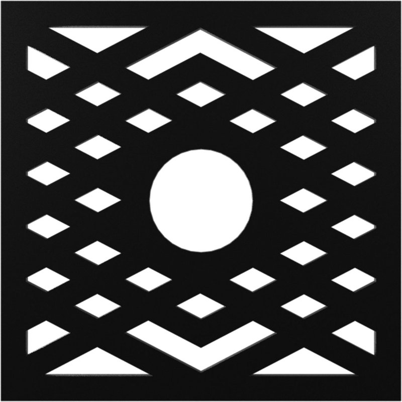 Médaillon de plafond à chevron en PVC de qualité architecturale Chevron, H 34 po x l 34 po x P 1 po, Noir