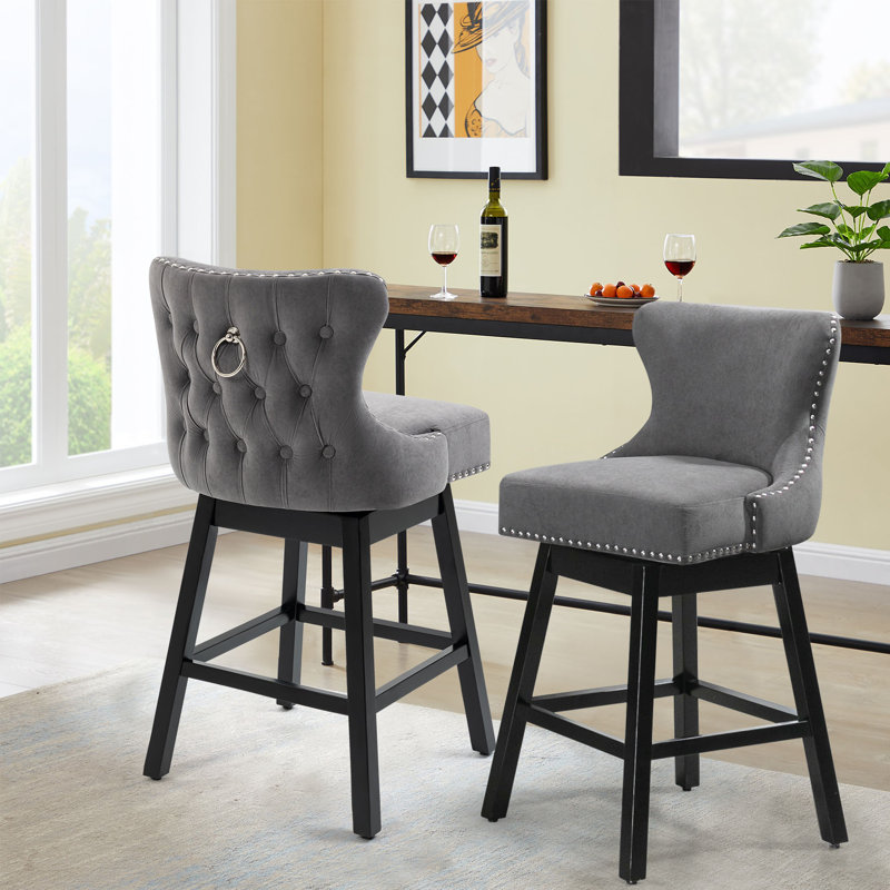 Tabouret pivotant 29 po Angelicamae, 2, Gris