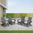 Chaise Adirondack pliante en polyéthylène haute densité Wolak avec porte-gobelet double (ensemble de 4)