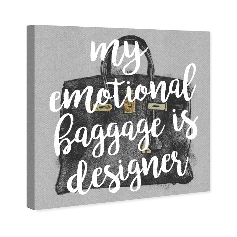 Designer Bagages - reproduction d'art textuel sur toile, H 20 po x l 20 po x P 1,5 po