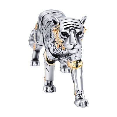 Statue animal et sculpture sculptée en résine peinte à la main Steampunk pour bureau à domicile Tiger