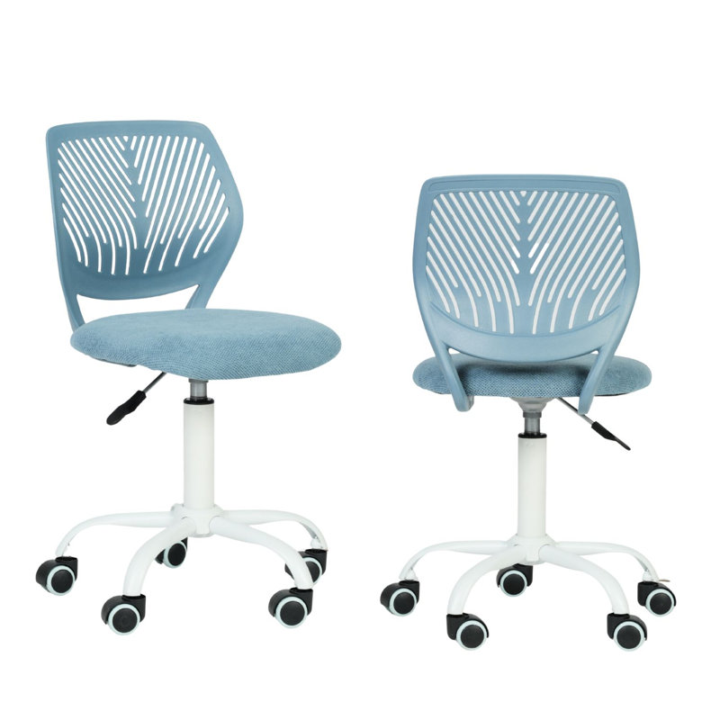 Denishia Modern Stylish Office Task Chair with Fabric Seat Adjustable Height for Teenager, Blue