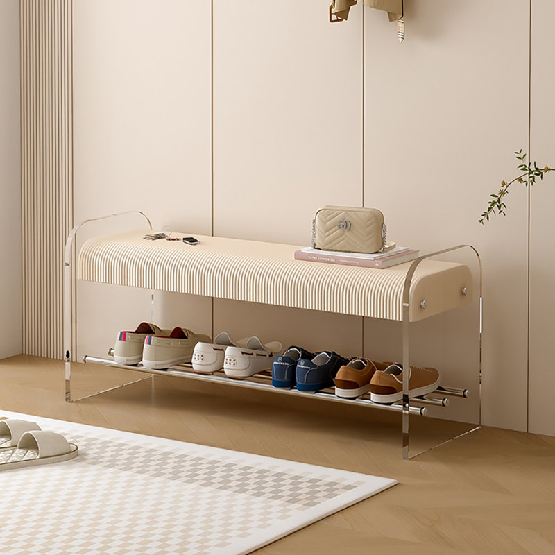 Banc de rangement pour chaussures 39,4 po, Beige