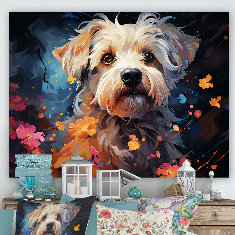 Popart Maltese Magic II - impression, H 16 po x l 32 po x P 1 po, Toile tendue