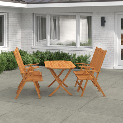 4 - Person Wood Patio Dining Set with